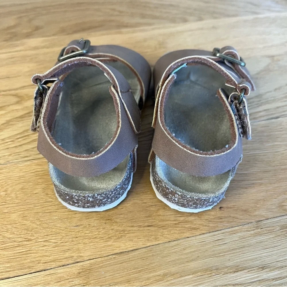 Brown Leather Sandals with Buckles